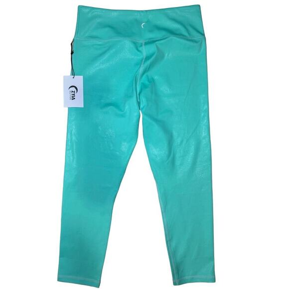 Zyia Active NWT Turquoise Metallic Plus Light & Tight Hi-Rise 7/8 Size 14-16 - Picture 6 of 11
